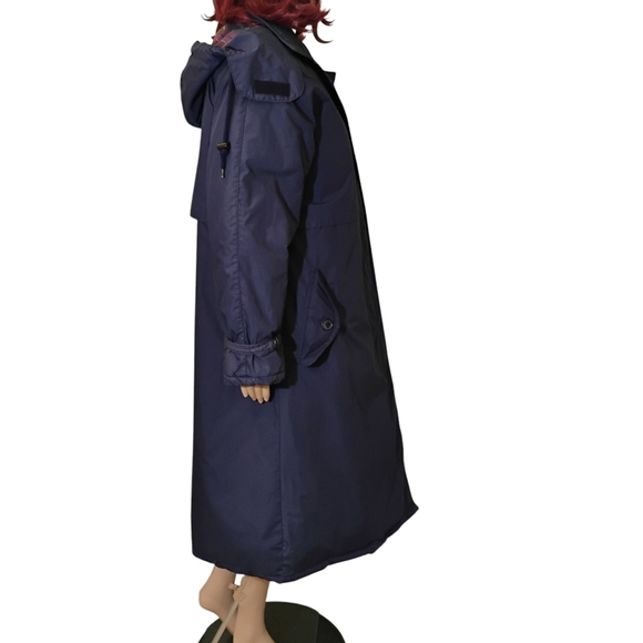 Gander Mountain Women's Dark Blue Down And Flannel Trench Coat Size Medium - Picture 5 of 11